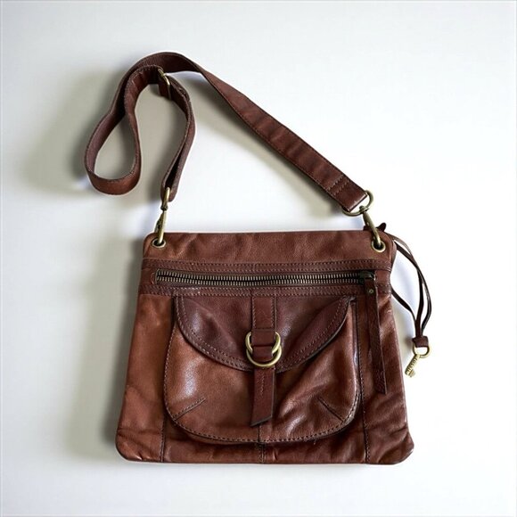Fossil Sasha leather crossbody bag Tan Leather - Picture 1 of 4